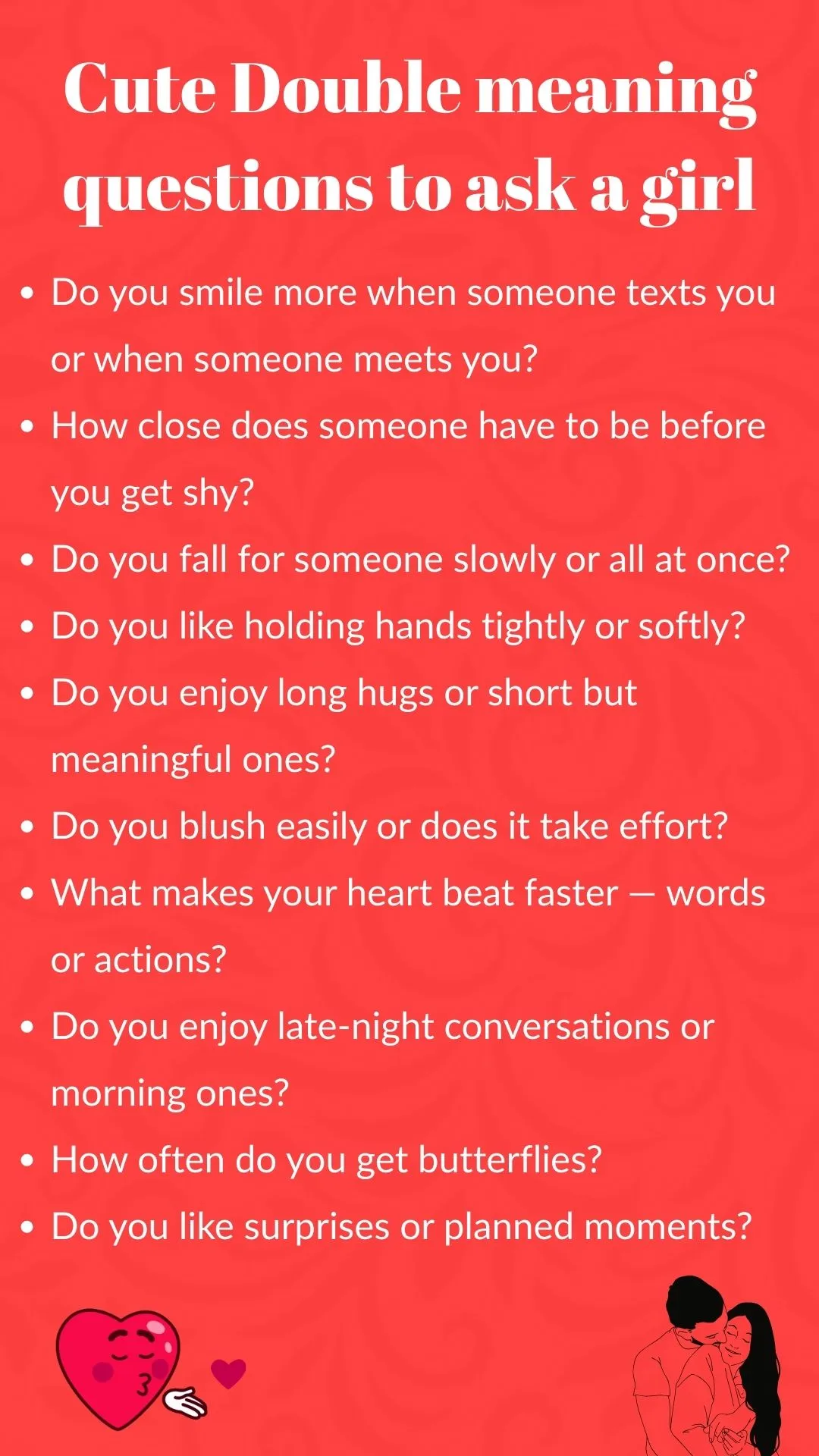 Cute Latest Double Meaning Questions 2025 To Ask A Girl