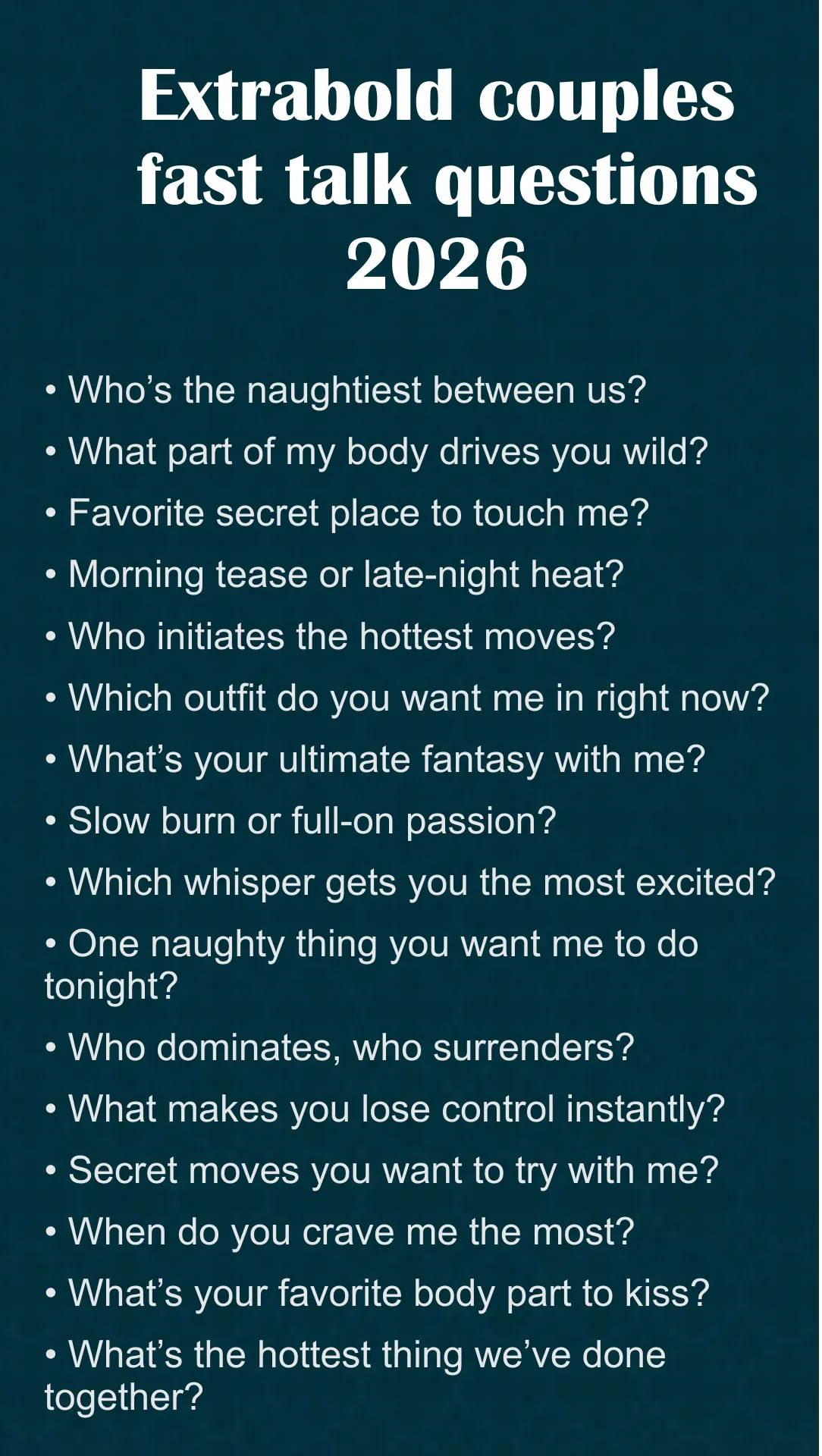 Extrabold Naughty Couples Fast Talk 2026