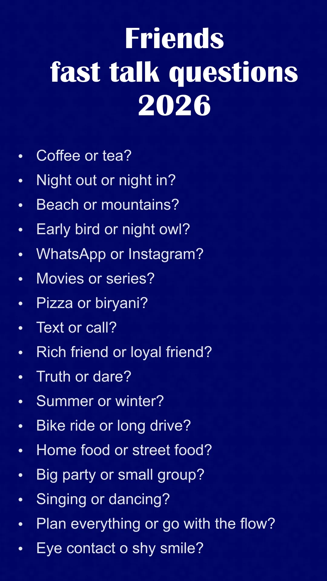 Friends Fast Talk Questions Spg 2026