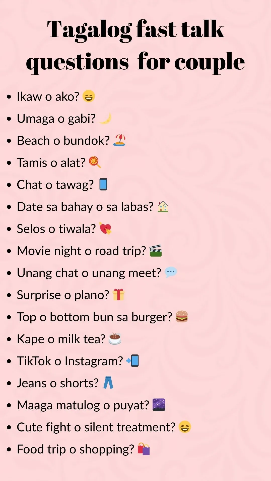 Tagalog Couple Fast Talk Questions Spg 2025 2026 Hd