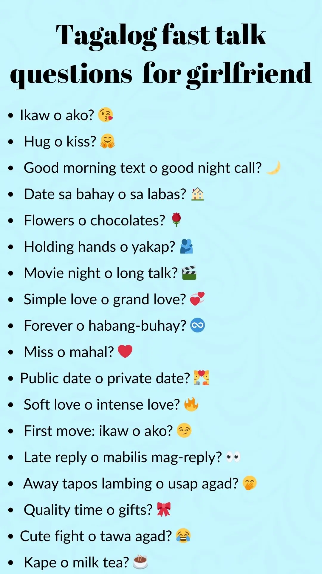 Tagalog Girlfriend Fast Talk Questions Spg 2025 2026 Hd